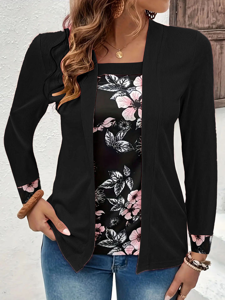 Leisure jacket for women with trendy floral accents and chic elegant cut