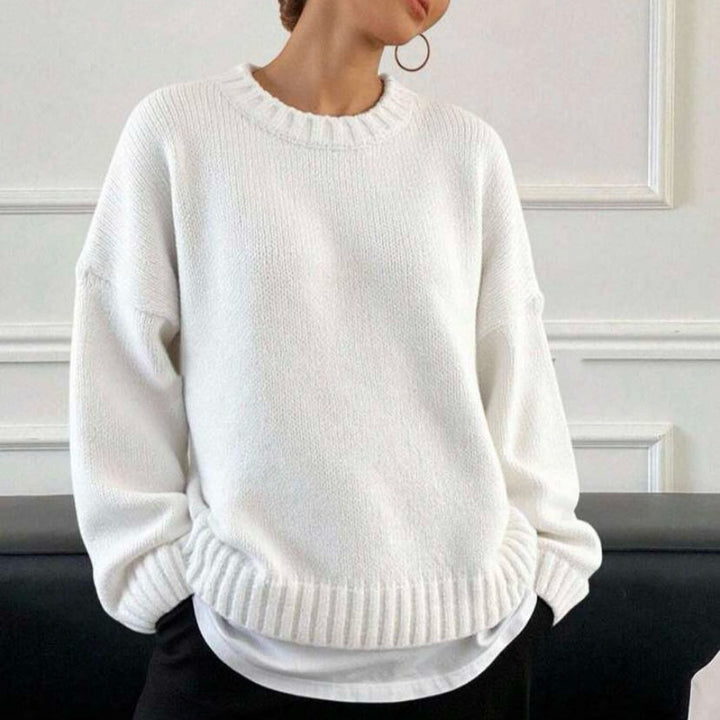 Women's casual oversized knit sweaters with round neck Lune London