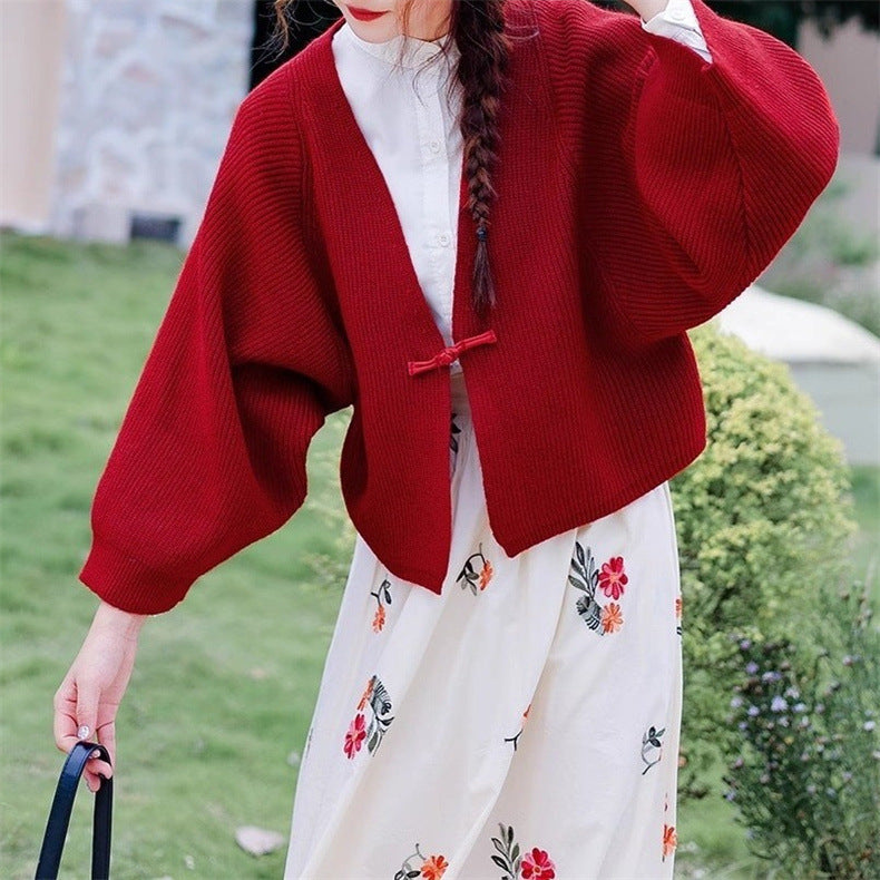 Ladies comfortable knit cardigan with wide sleeves Lune London