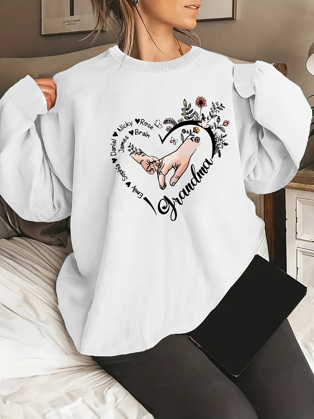 Pull décontracté féminin avec motifs floraux Chic & Stil