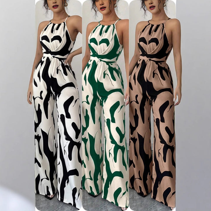 Ladies Jumpsuit with high collar and elegant draping Lune London