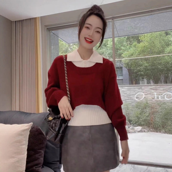 Short sweater for women with wide sleeves and a structured design Lune London