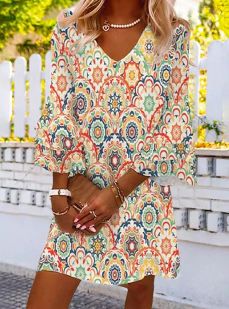 Robe décontractée Boho pour femme avec une coupe ample et des détails en volants Chic & Stil