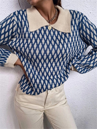 Pull femme designer avec col contrasté Lune London