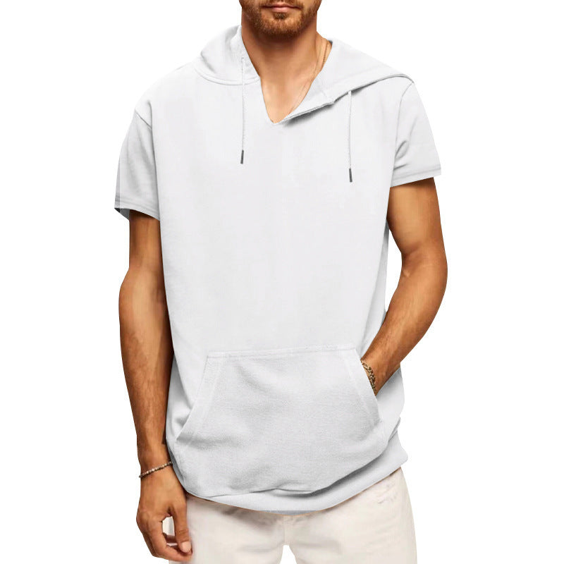 Men's Short Sleeve Hoodie with Practical Kangaroo Pocket Lune London