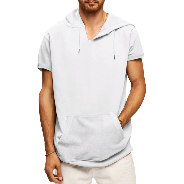 Men's Short Sleeve Hoodie with Practical Kangaroo Pocket Lune London