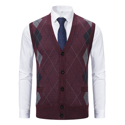 Lune London men's fashion knitted vest with checkered pattern