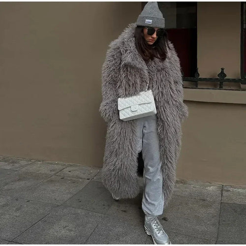 Women’s Long Faux Fur Coat, Plush & Cozy for Cold Days | Lune London