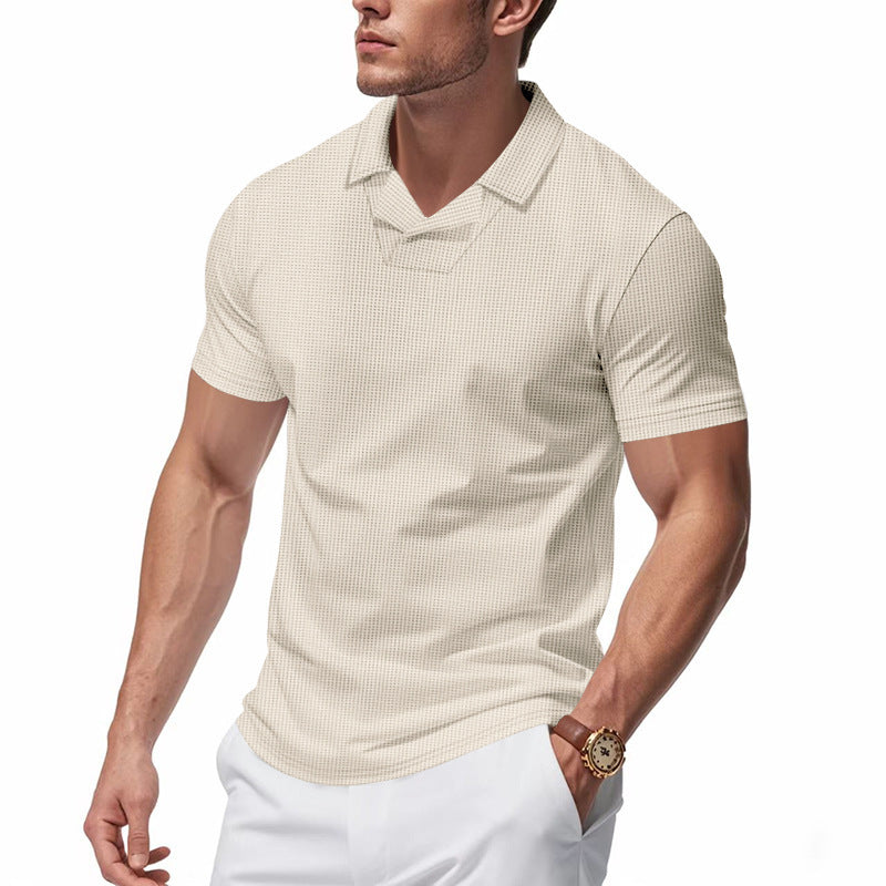 Short sleeve polo shirt for men with modern structure design Lune London