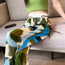 Lune London Abstract Print Wide Palazzo Pants for Women
