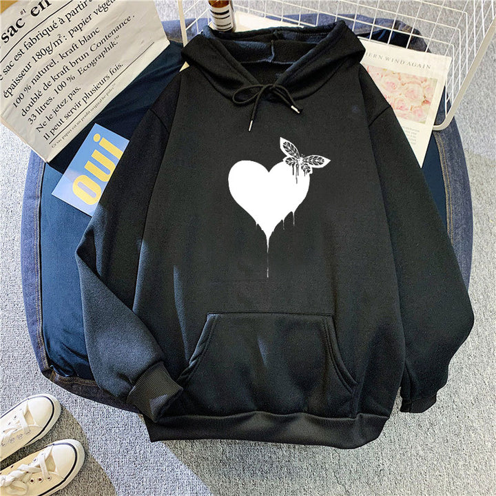 Women's Hoodie with Creative Heart Design Chic & Stil