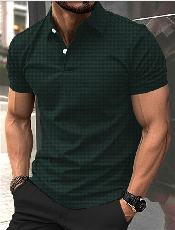 Men's classic short-sleeve polo with textured surface Lune London