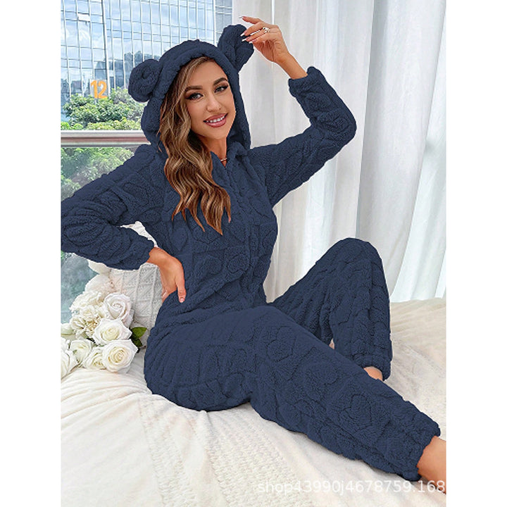 Ladies Comfortable Fleece Pants with Hood Lune London