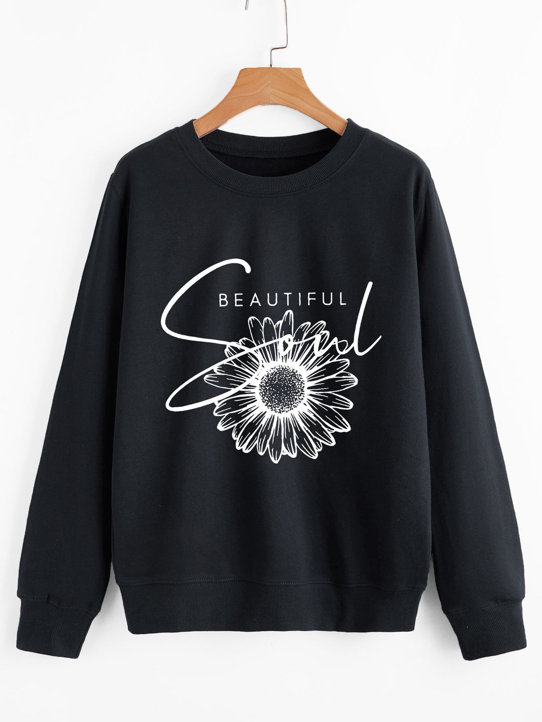 Sweatshirt femme avec motif floral et lettrage inspirant Chic & Stil