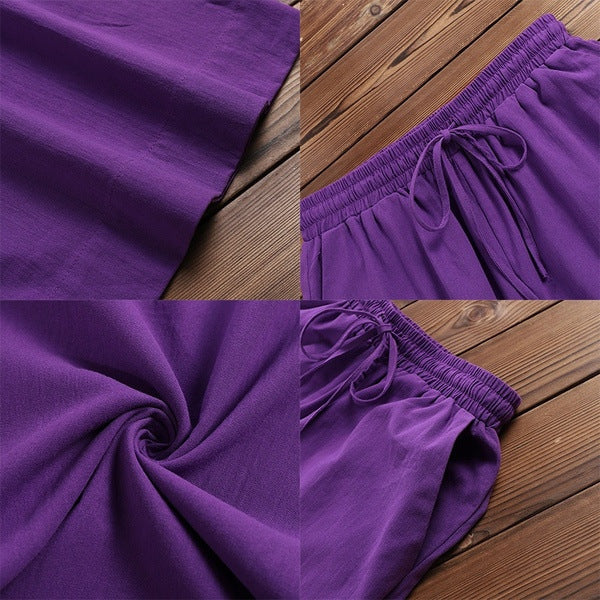 Women Wide Cut Linen Pants Chic & Stil