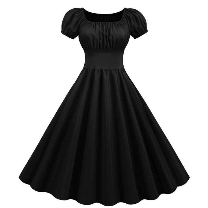 A-line dress for women with puff sleeves and a belt Lune London