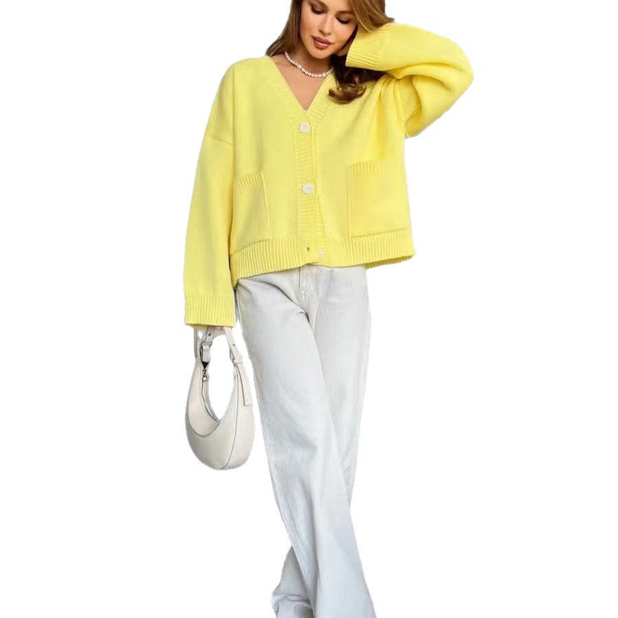 Cardigan femme avec décolleté en V et poches pratiques Chic & Stil