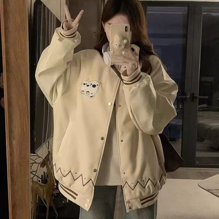 Veste bomber femme avec motif animal ludique et manches colorées Chic & Stil