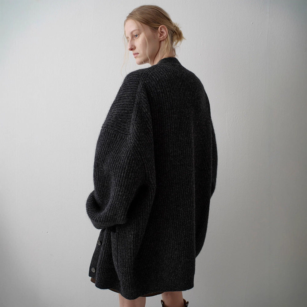 Cardigan en tricot épais pour femmes avec des manches surdimensionnées Chic & Stil