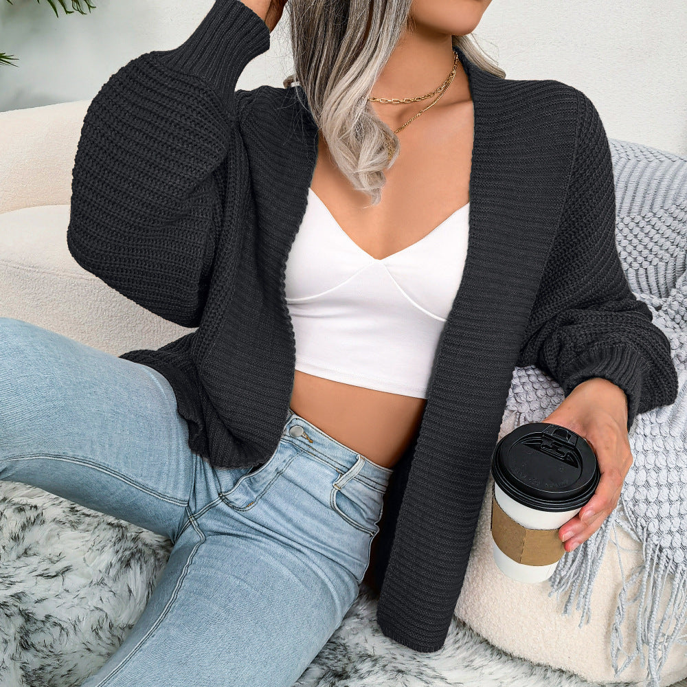 Casual knit cardigan for women with a deep V-neck and an oversized silhouette Lune London