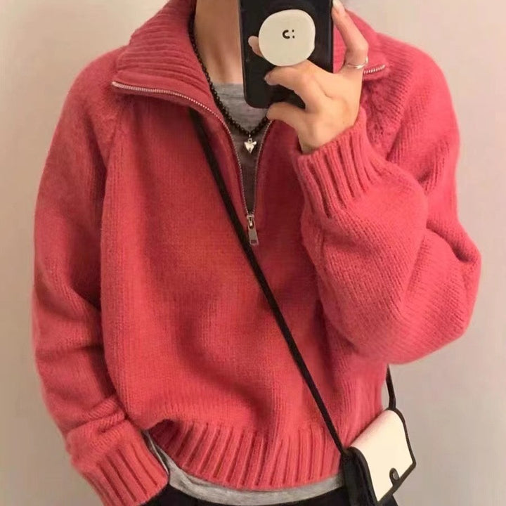 Women soft knit sweater with voluminous sleeves and an elastic waist Lune London