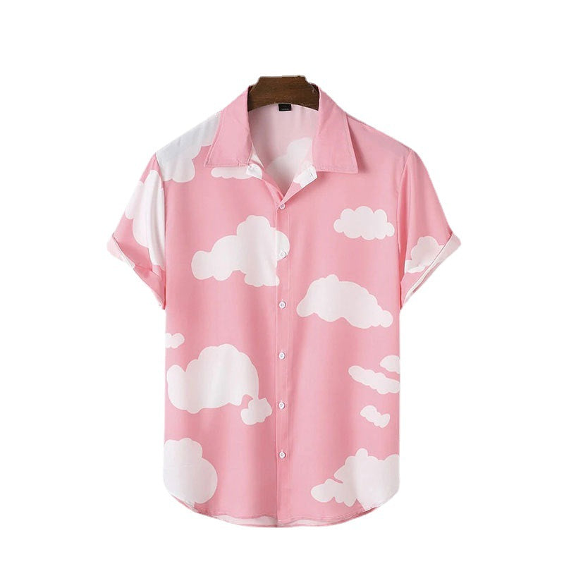 Short sleeve shirt for men with cloud pattern Lune London
