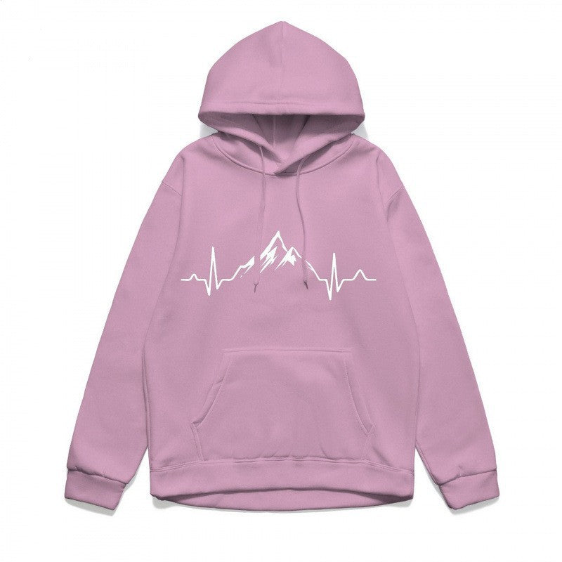 Women's hoodie with stylish mountain motif and high-quality cotton Chic & Stil