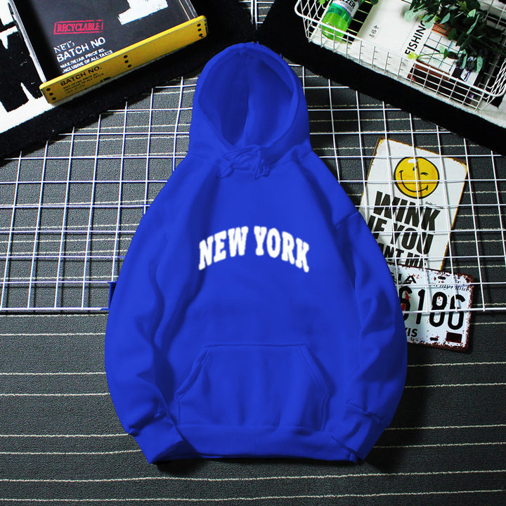 Women's Hooded Sweatshirt with Modern New York Lettering Chic & Stil