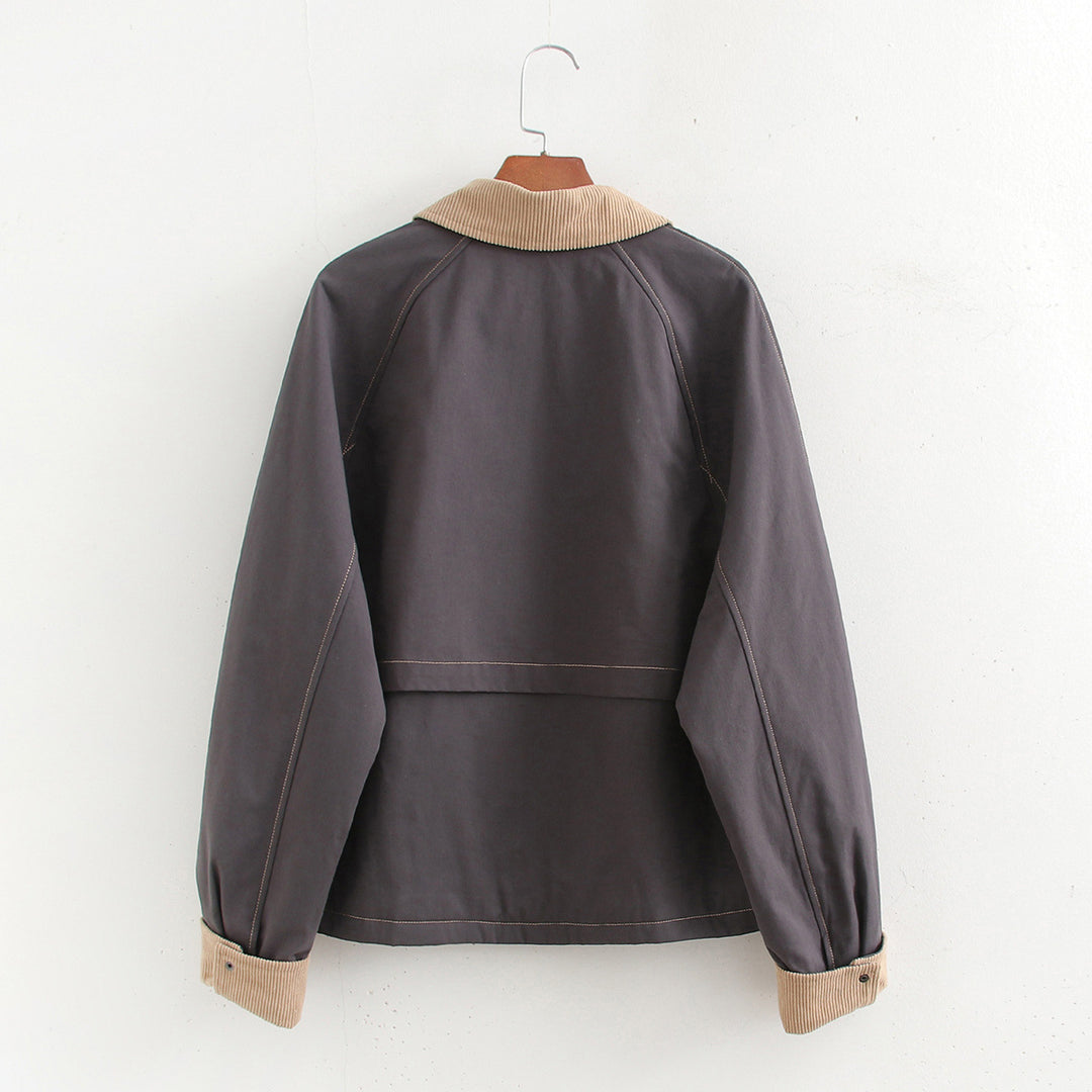 Leisure jacket for women with contrasting collar and practical pockets Lune London