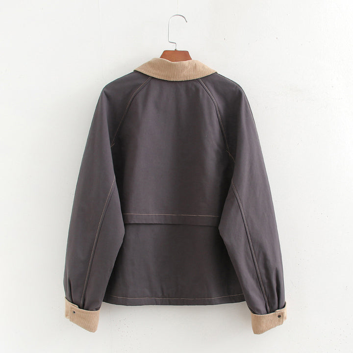 Leisure jacket for women with contrasting collar and practical pockets Lune London