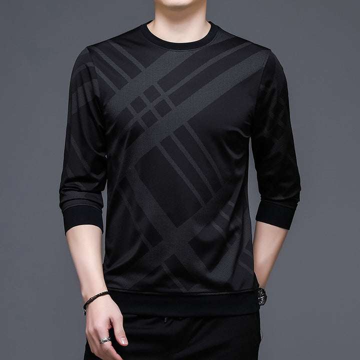 Men's breathable long sleeve t-shirt with a modern checkered pattern Lune London