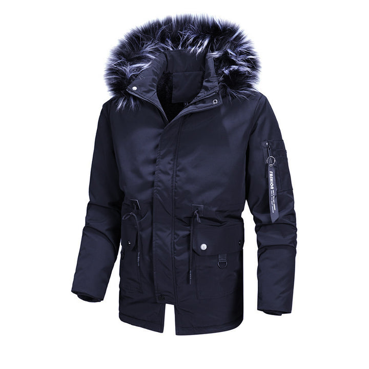 Men's warm winter coat with removable faux fur collar Lune London