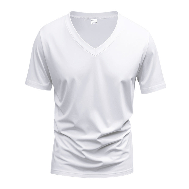 Men's V-neck t-shirt in breathable functional material Lune London