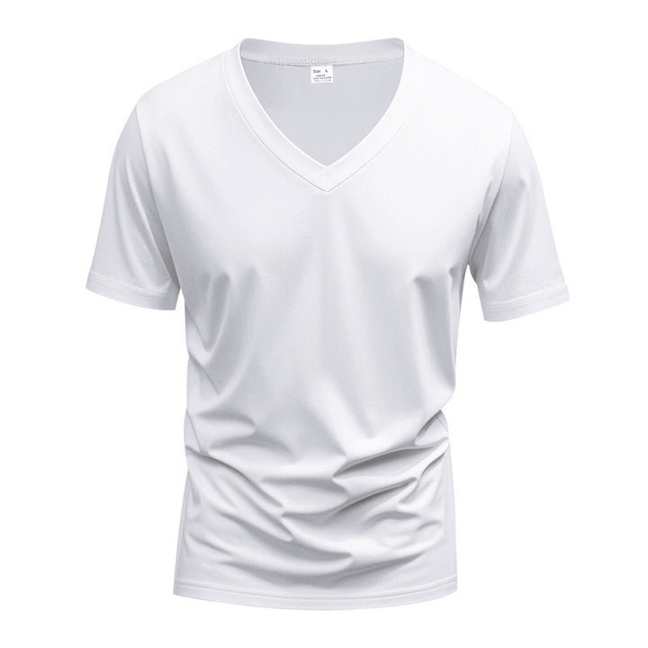Men's V-neck t-shirt in breathable functional material Lune London