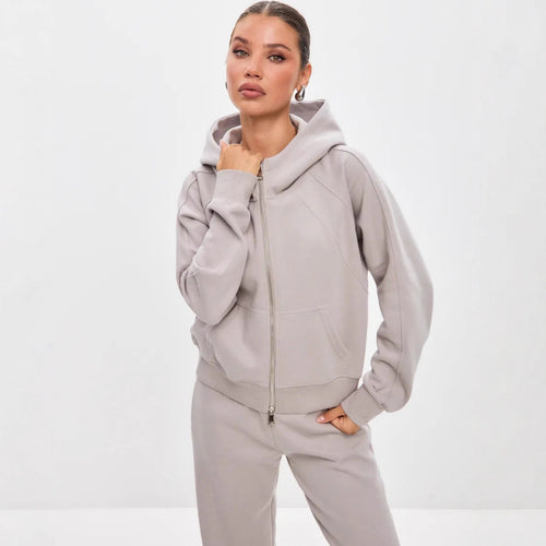 Ladies Sporty Hoodie and Jogging Set with Practical Pockets Lune London