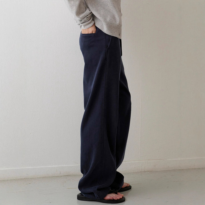 Pantalons en denim larges pour femmes avec taille haute Chic & Stil