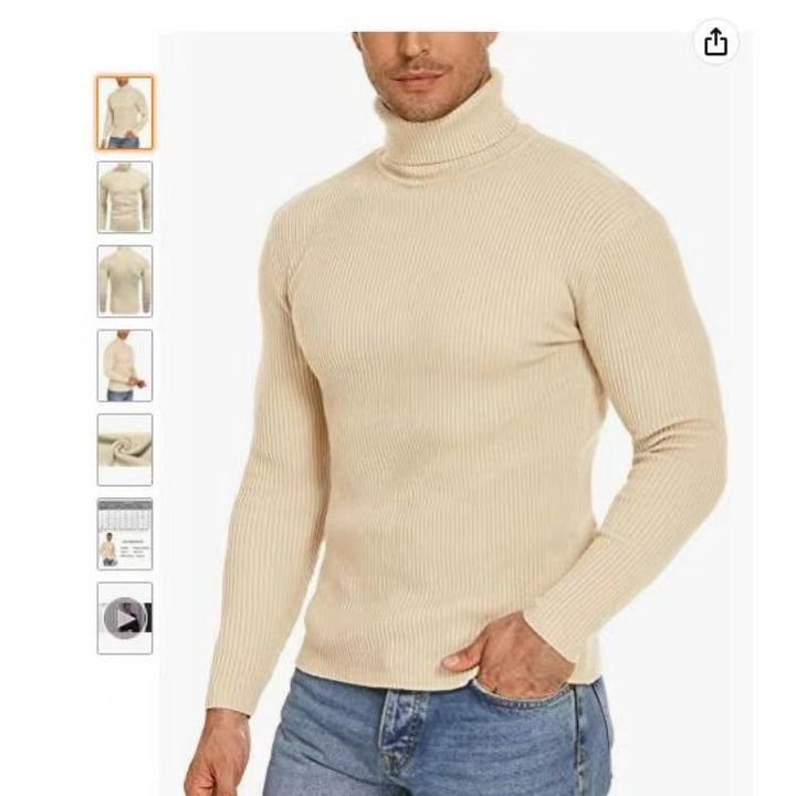 Lune London ribbed turtleneck knit sweater for men