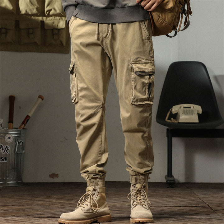 Pantalon de jogging cargo pour hommes avec taille élastique et poches latérales pratiques Lune London
