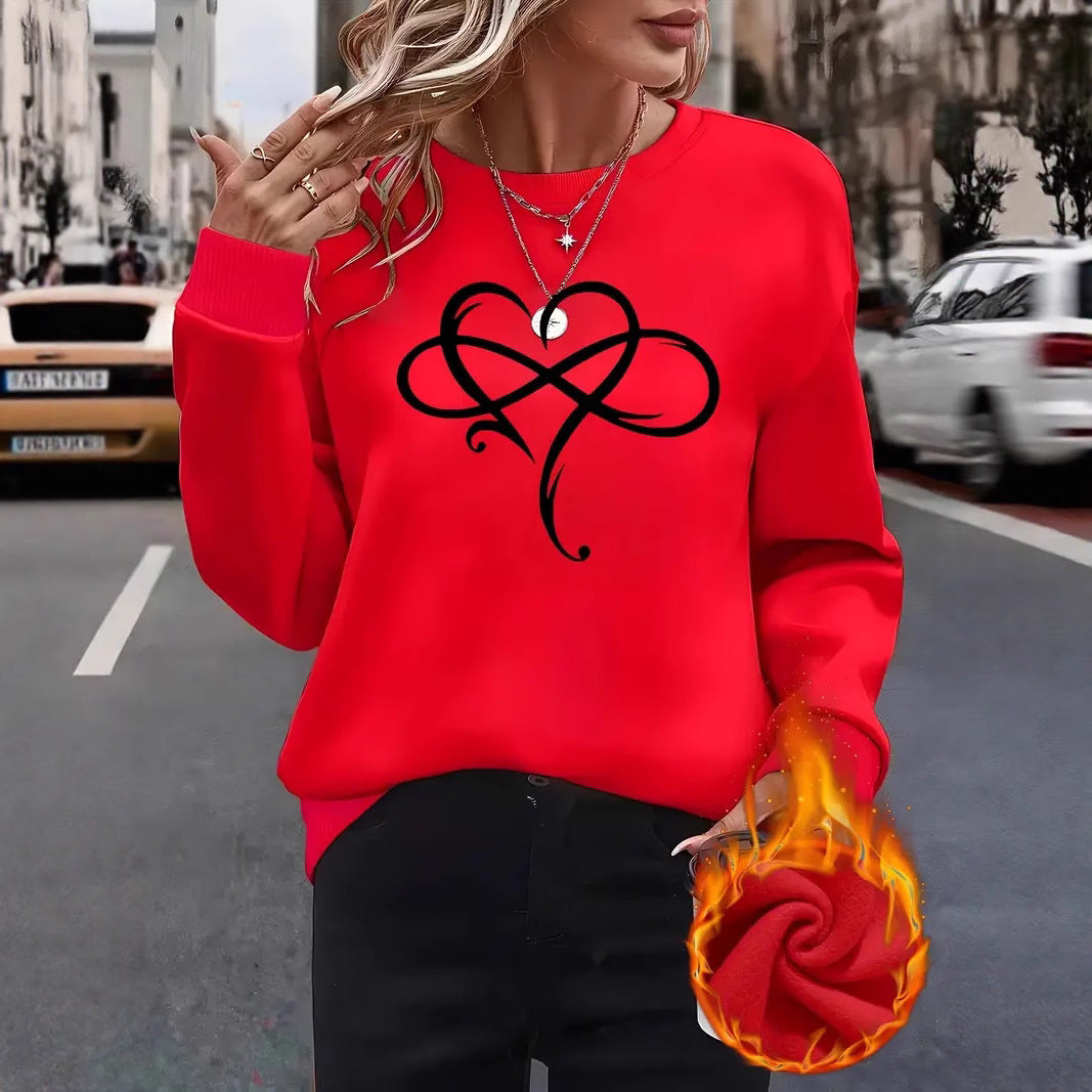 Sweatshirt pour femmes avec design de cœur créatif et coupe décontractée Chic & Stil