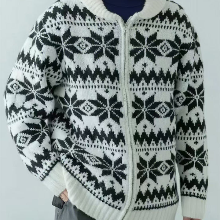Women's knit jacket with traditional pattern Lune London