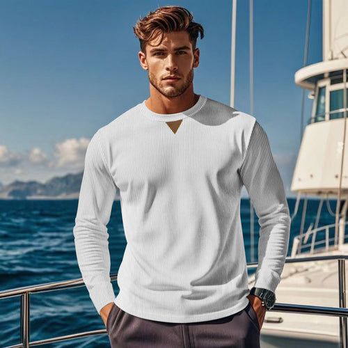 Men's long sleeve sports T-shirt with innovative structured design Lune London