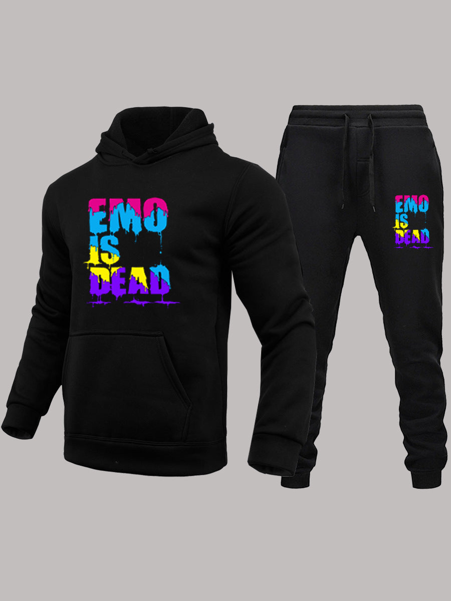 Ladies Sports Hoodie and Jogging Pants Set with Colorful Graphic Element Lune London