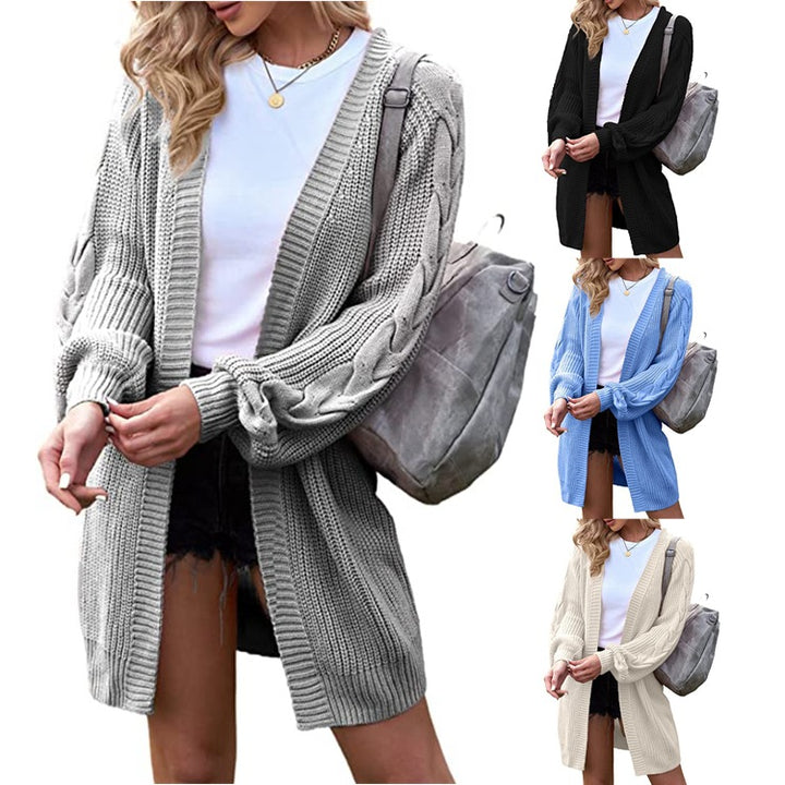 Ladies chunky knit kimono cardigan with oversized casual sleeves Lune London