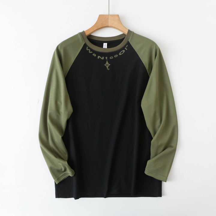 Chemise longue à manches longues sportive pour femmes avec construction innovante de manches raglan Chic & Stil