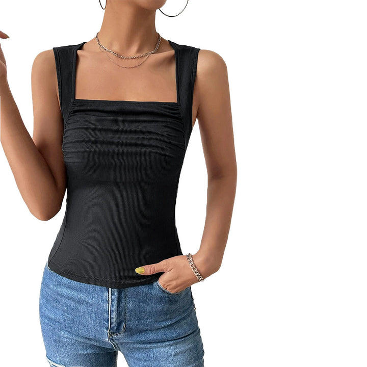 Débardeur ajusté pour femme avec encolure carrée et fronces Chic & Stil