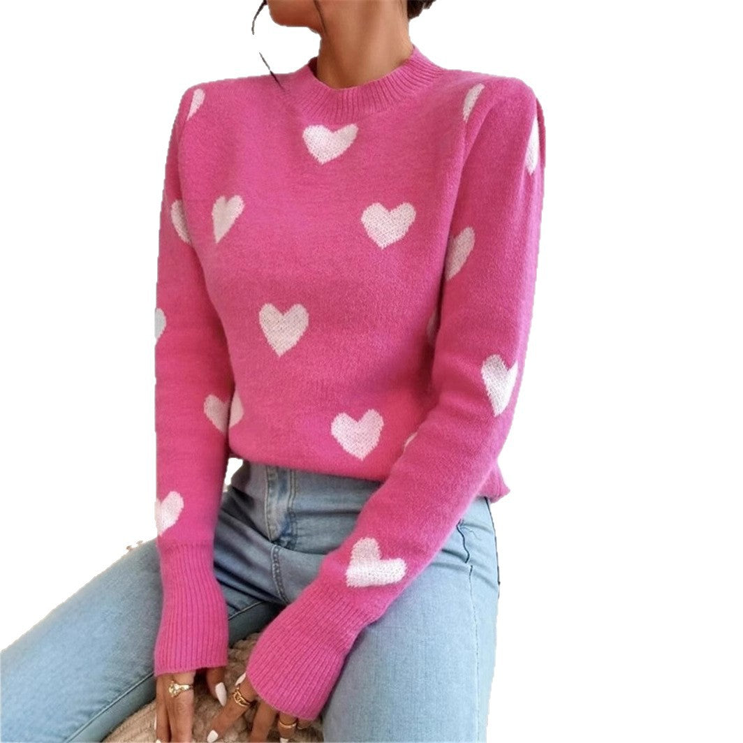 Ladies comfortable sweater with heart pattern Lune London