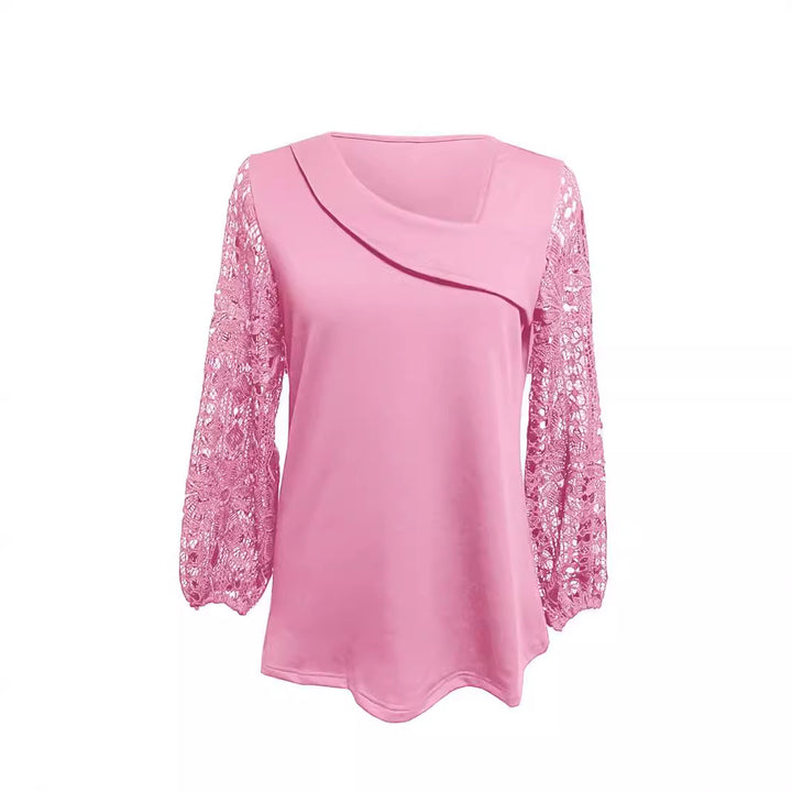 Blouse de créateur pour femmes avec inserts en dentelle et coupe élégante Chic & Stil
