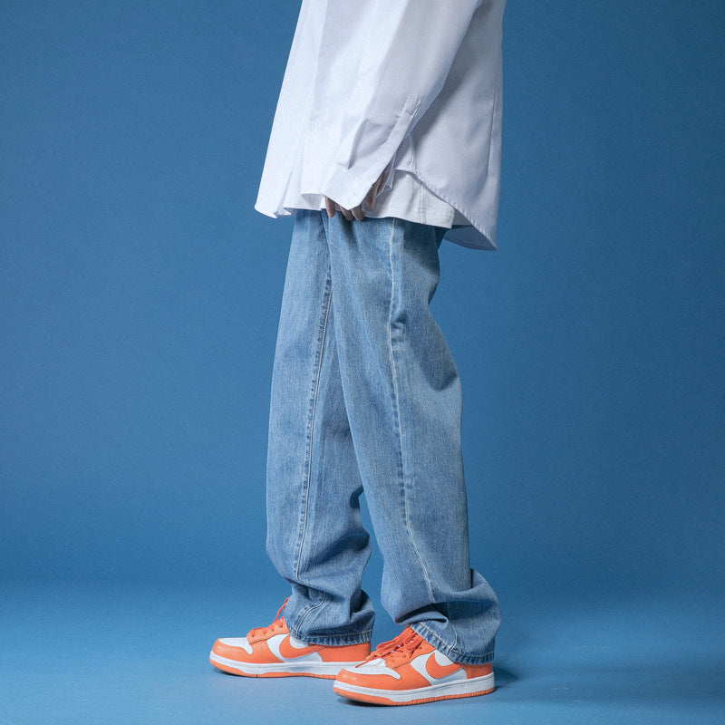 Men's loose vintage-style denim jeans with high waist Lune London