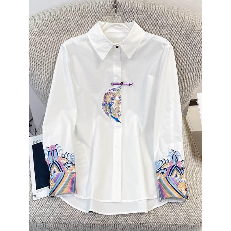 Embroidered collar shirt for women Lune London