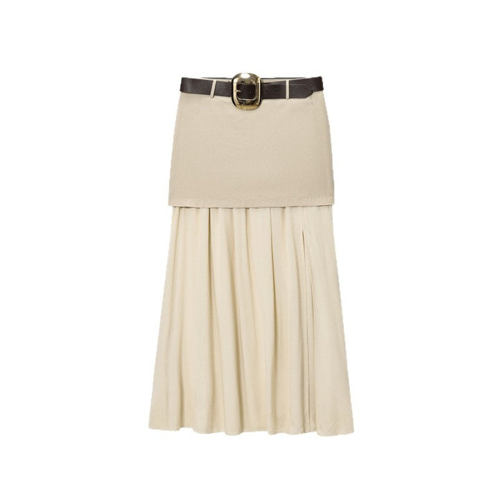 Maxi skirt for women with a belted waist and pleats Lune London
